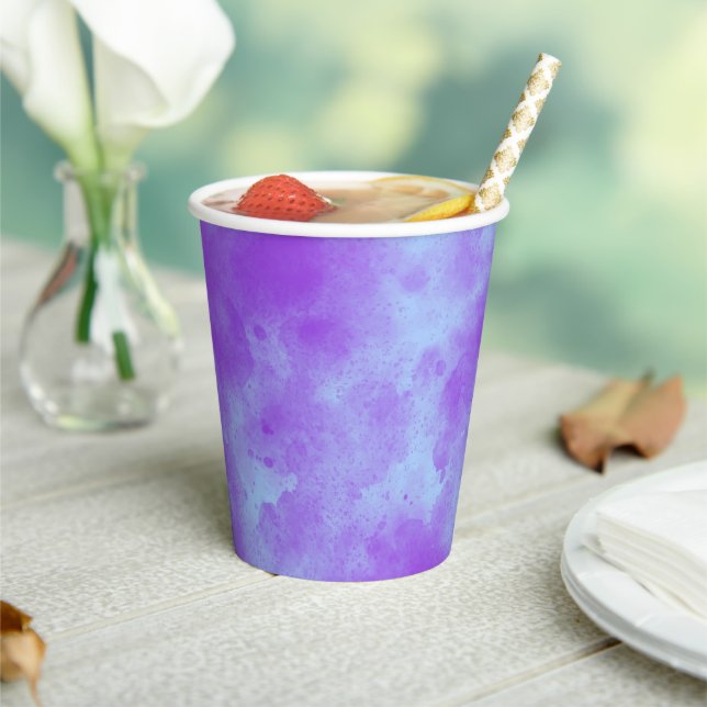 Stylish Storm cloud effect blue purple Paper Cups (Insitu)
