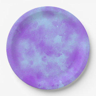Stylish Storm cloud effect Blue purple Paper Plate