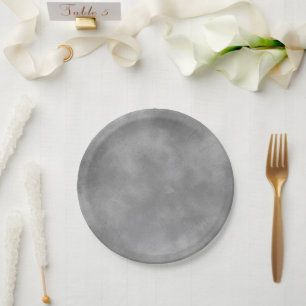 Stylish Storm cloud effect Grey  Paper Plate