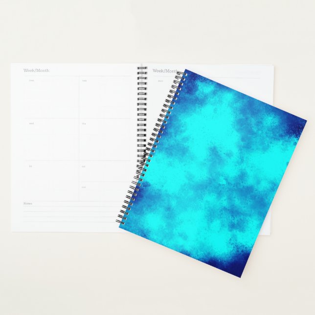 Stylish Storm cloud effect pattern Blue Planner (Display)
