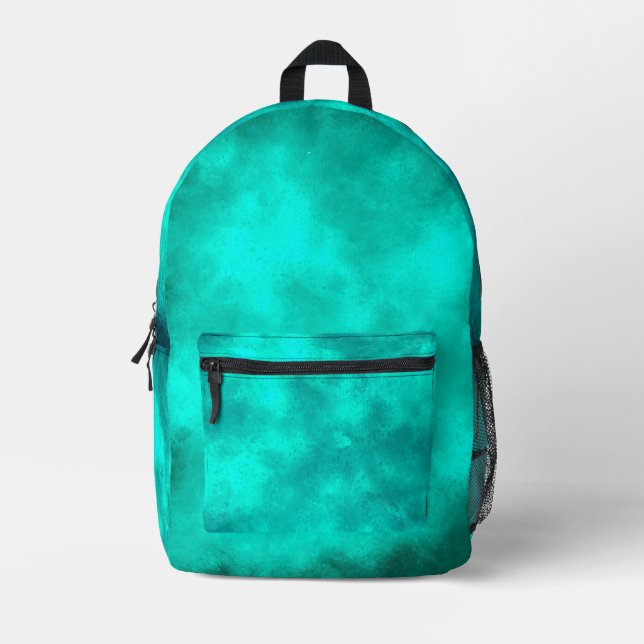 Stylish Storm cloud effect pattern Emerald Green  Printed Backpack (Front)