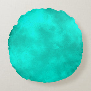 Stylish Storm cloud effect pattern Emerald Green Round Cushion