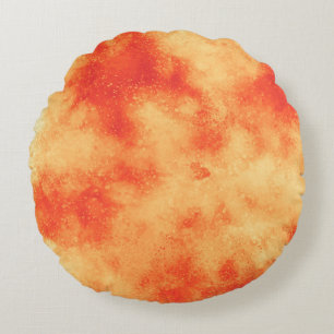 Stylish Storm cloud effect pattern Orange Round Cushion