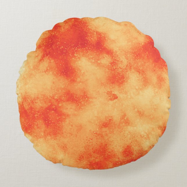 Stylish Storm cloud effect pattern Orange Round Cushion (Front)