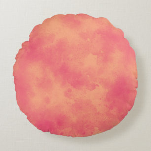Stylish Storm cloud effect pattern peach orange Round Cushion