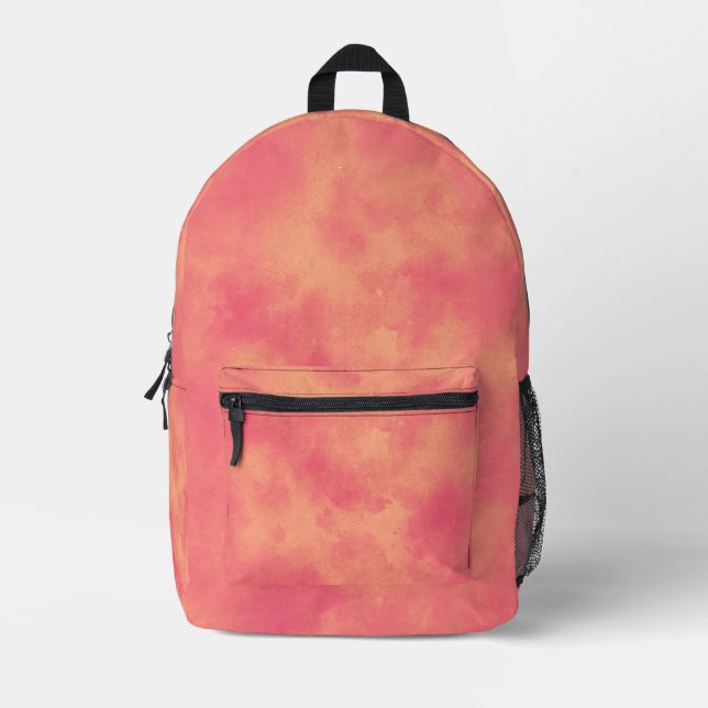 Stylish Storm cloud effect pattern Peach  Printed Backpack (Front)