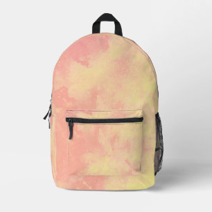 Stylish Storm cloud effect pattern Yellow & Peach Printed Backpack