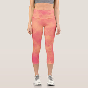 Stylish Storm cloud effect Peach  Capri Leggings