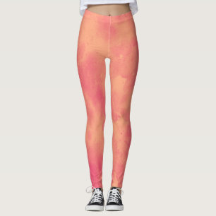 Stylish Storm cloud effect Peach  Leggings
