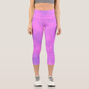 Stylish Storm cloud effect Pink Capri Leggings
