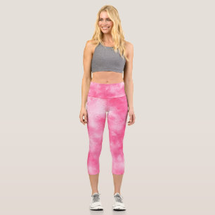 Stylish Storm cloud effect  Pink  Capri Leggings