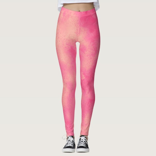 Stylish Storm cloud effect Pink Leggings (Front)