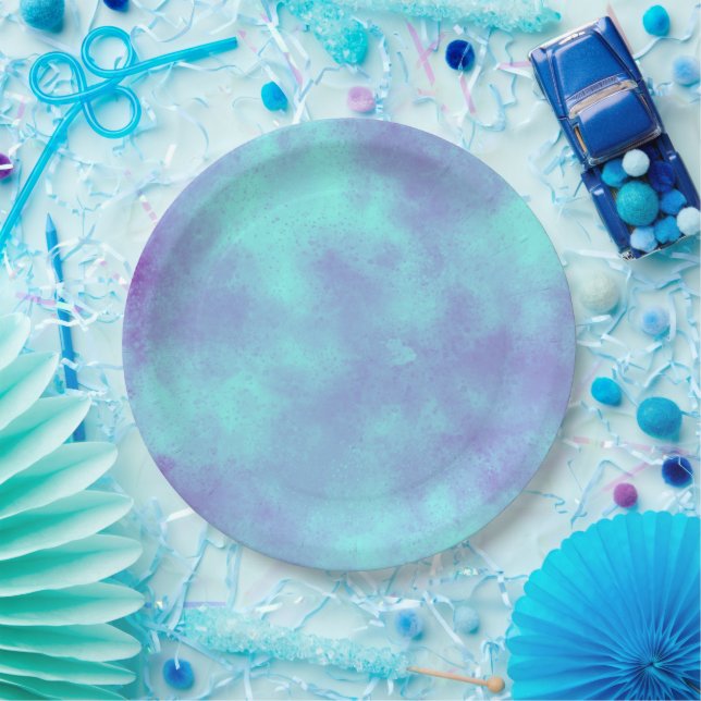 Stylish Storm cloud effect  Purple Blue  Paper Plate (Party)
