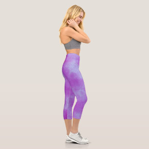 Stylish Storm cloud effect Purple Capri Leggings