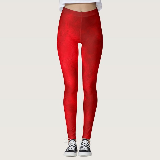Stylish Storm cloud effect Red Leggings (Front)