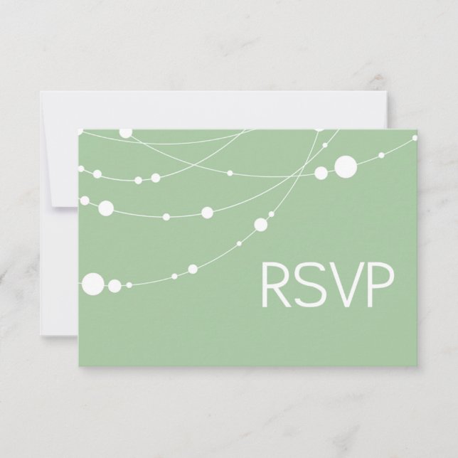 Stylish Strands RSVP mint white Invitation (Front)