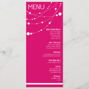Stylish Strands Wedding Menu   fuschia