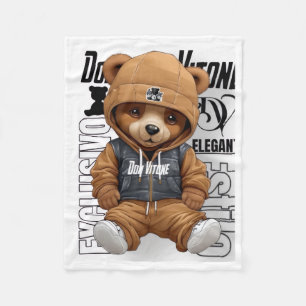 Stylish Streetwear Teddy Bear Fleece Blanket