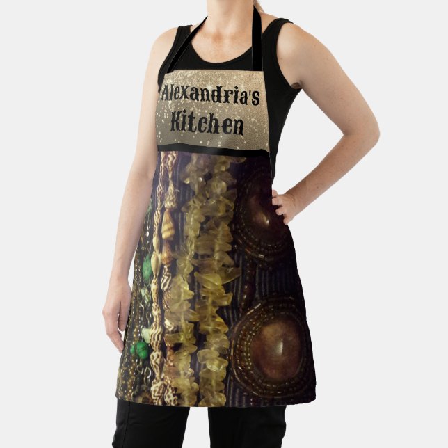 Stylish Stringed Beads Crystals and Shells      Apron (Insitu)