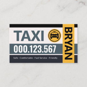 Stylish Stripe Layers Taxi Cab Business Card