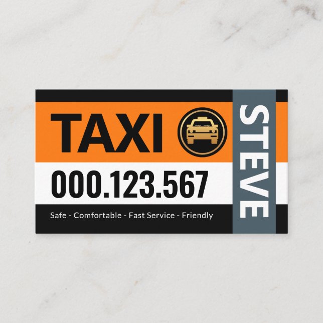 Stylish Stripe Layers Taxi Car Business Card (Front)