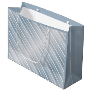Stylish striped grey-blue large gift bag