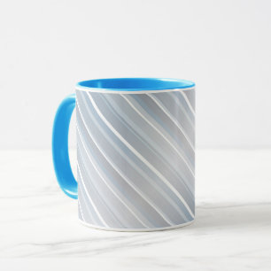 Stylish striped grey-blue mug