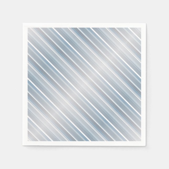Stylish striped grey-blue  napkin (Front)
