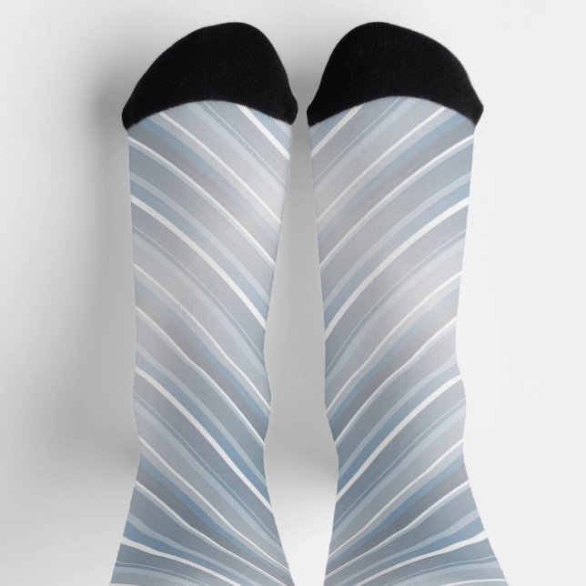 Stylish striped grey-blue socks (Top)