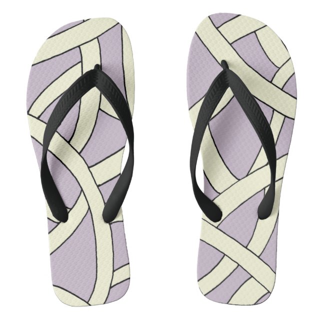 Stylish Stripes Fantasy Design Flip Flops (Footbed)