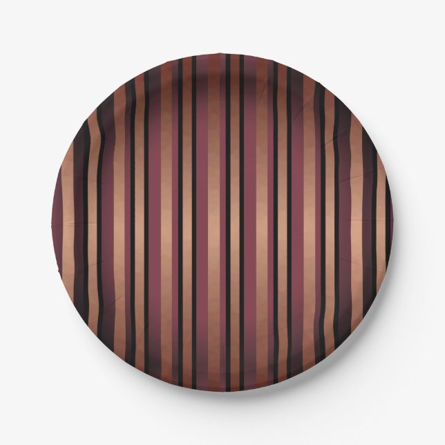 Stylish Stripes Pattern Paper Plate (Front)