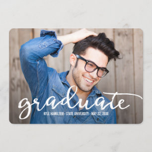 Stylish Strokes Graduation Announcement Invitation