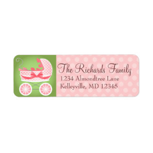Stylish Stroller Pink White & Green
