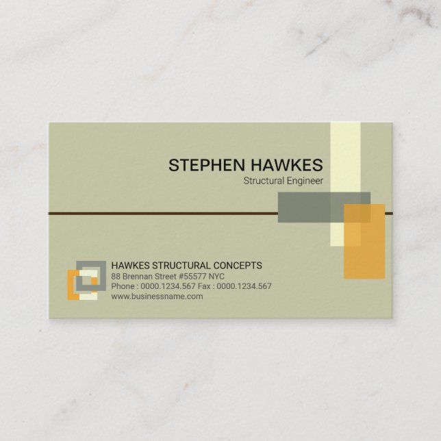 Stylish Structural Building Pillars Engineering Business Card (Front)