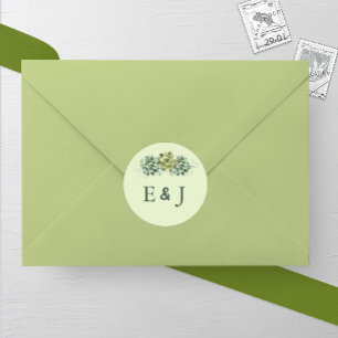 Stylish Succulent Wedding Classic Round Sticker