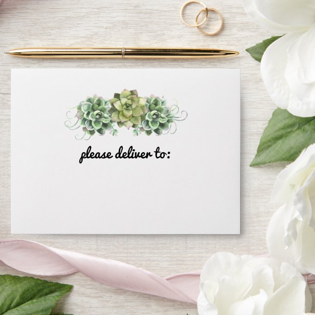 Stylish Succulent Wedding Envelope (Wedding)