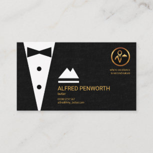 Stylish Suit Black Cloth Texture Modern Butler Business Card
