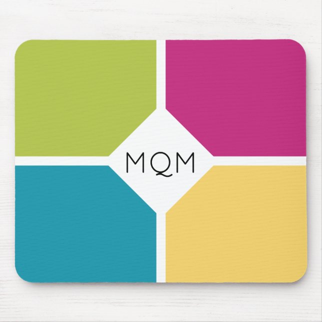 Stylish Summer Colours Monogram Mouse Mat (Front)