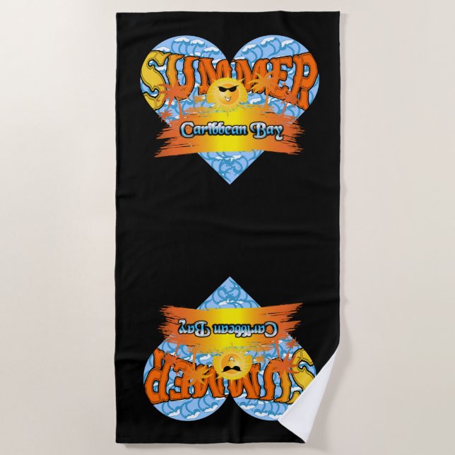 Stylish Summer Travel  Beach Towel (Front)
