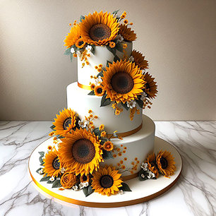 STYLISH SUNFLOWER DECORATED BIRTHDAY CAKE CARD