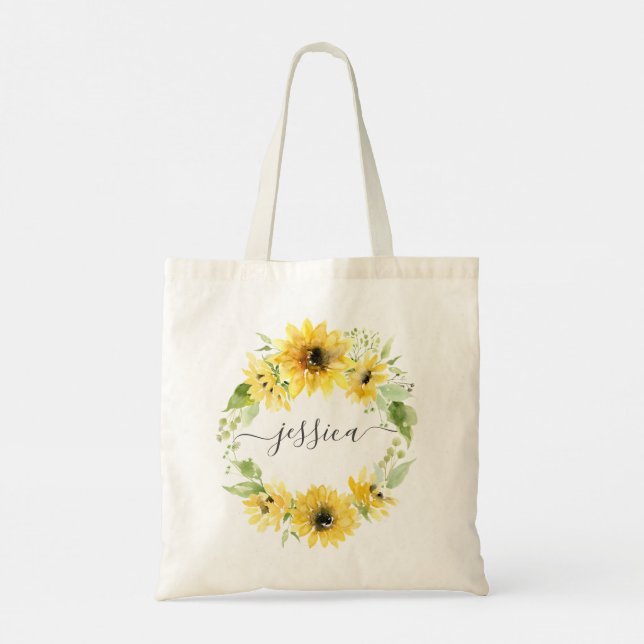Stylish Sunflower Garden Tote Bag (Back)