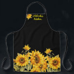 Stylish Sunflowers & Personalised Name Apron<br><div class="desc">Personalise and gift this Stylish Sunflowers with Personalised Name Apron.
I hope you'll love it as much as I do!
Thank you for shopping my store.
All My Love, 
Fluid,  Digital,  Dotted & Graphic Arts</div>