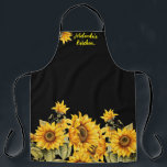 Stylish Sunflowers & Personalised Name Apron<br><div class="desc">Personalise and gift this Stylish Sunflowers with Personalised Name Apron.
I hope you'll love it as much as I do!
Thank you for shopping my store.
All My Love, 
Fluid,  Digital,  Dotted & Graphic Arts</div>