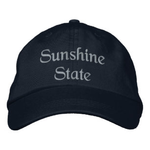 Stylish SUNSHINE STATE Adjustable-Hat Navy Travel Embroidered Hat
