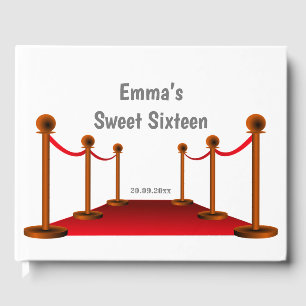 Stylish Sweet 16 Hollywood Red Carpet Birthday  Guest Book