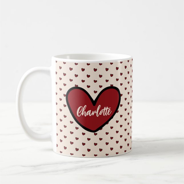 Stylish Sweet Heart Personalised gifts template  Coffee Mug (Left)