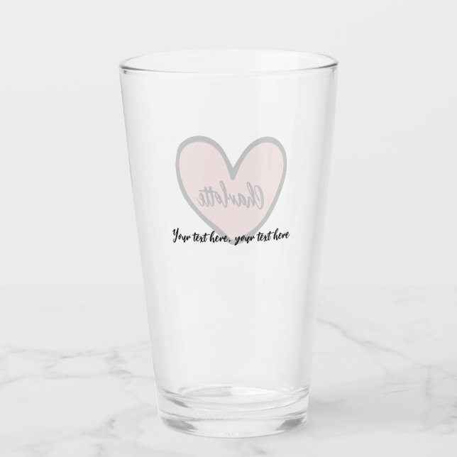 Stylish Sweet Heart Personalised gifts template  Glass (Back)
