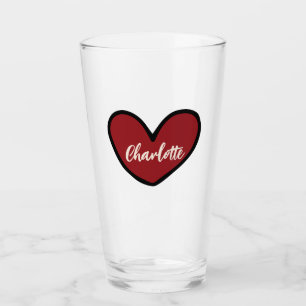 Stylish Sweet Heart Personalised gifts template Glass
