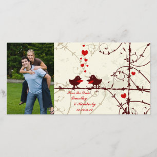 Stylish swirl vines birds save the date photocard