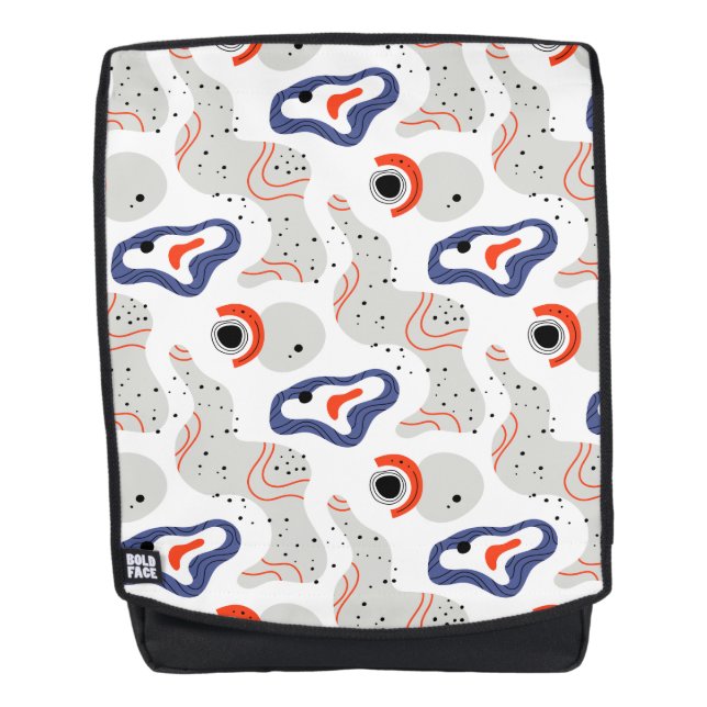 Stylish Swirls and Curbs Abstract Pattern Backpack (Front)